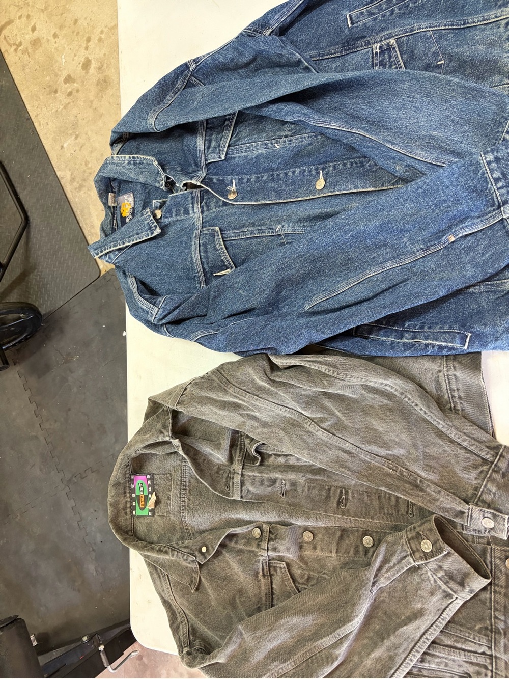 South Pole Two-Tone Denim Bomber Jacket - Blue & Gray